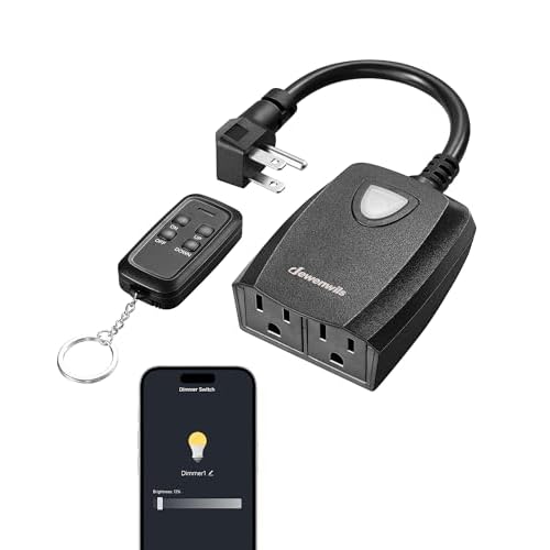 DEWENWILS Smart Dimmer Plug with Remote for Patio Lights, 2.4GHz Only
