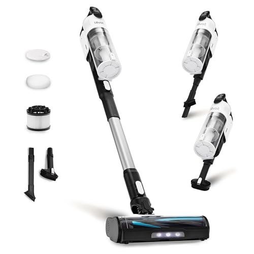 Levoit Cordless Vacuum Cleaner, Anti-Tangle for Pet Hair, Up to 50 Minutes | Powerful Suction, Lightweight, Rechargeable, Versatile for Carpets & Hard Floors, 180° Lay-Flat Design, LVAC-200