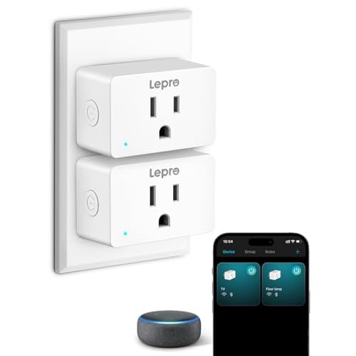 Lepro P1 Smart Plugs, WiFi Smart Outlets Compatible with Alexa & Google Assistant, 2.4Ghz Only, 2 Pack