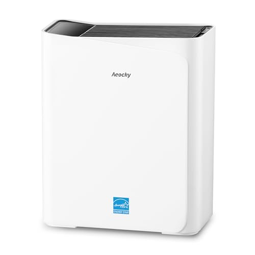 AEOCKY - 2300 ft² Air Purifiers with 240 CADR in Turbo Mode, AEOCKY Proprietary YearChange Filter, with Multi-Effect Filter, Washable Pre-Filter, Scent Capsule, Air Quality Monitor, for Home Large Room Pets White