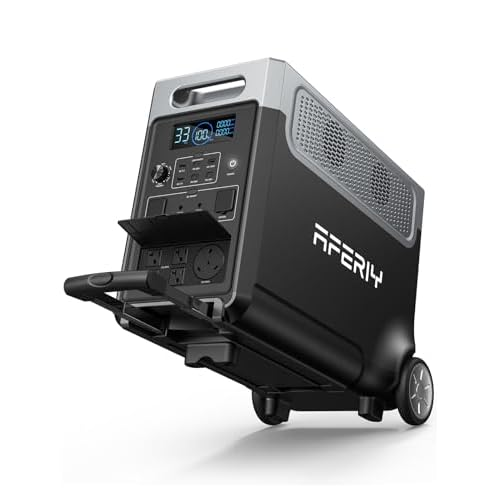 AFERIY 3840Wh Portable Power Station,120V AC Outlets x 5,2.5H Fast Charge,3600W(Peak 7200W),LiFePO4 Battery Power Station,Solar Generator for Home,Outdoor Camping,Power Outage,Camping,RV,Emergencies