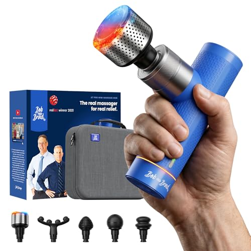 BOB AND BRAD A7 Pro Massage Gun with Heat & Cold Therapy for Back Pain & Recovery - 11mm Deep Tissue, Portable Quiet Handheld Gun, FSA-HSA Eligible with Case