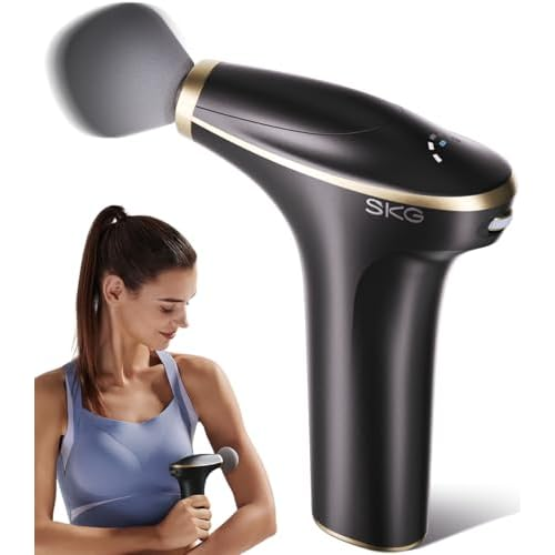 SKG Mini Massage Gun Deep Tissue for Women Men, FSA and HSA Eligible Birthday Gift for Women Men, 10mm Portable Percussion Massage Gun with Carry Bag, Handheld Muscle Massager for Pain Relief, FS700