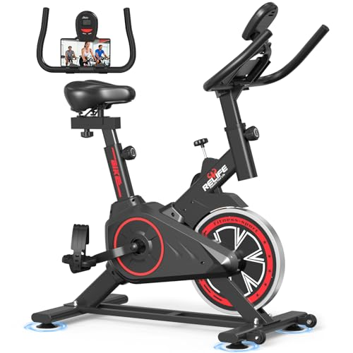 RELIFE REBUILD YOUR LIFE Exercise Bike Stationary for Home Indoor,Cycling Bike with Silent Belt Drive for Home Cardio,Brake Pad Resistance with djustable & Comfort Seat/PAD Holder/LCD Monitor. $136.99 $0.00