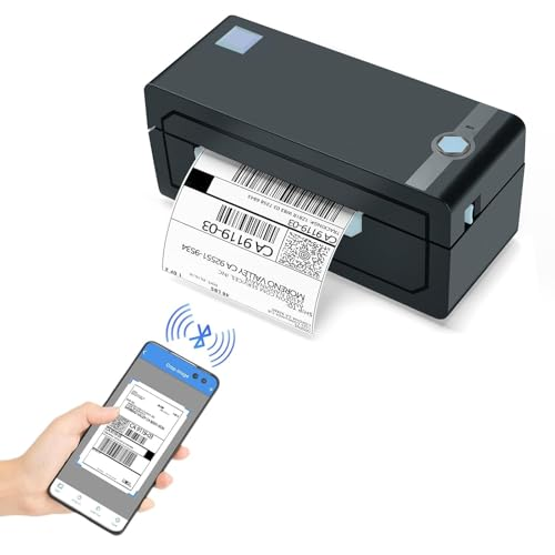 JADENS Bluetooth Thermal Shipping Label Printer &ndash; Wireless 4x6 Shipping Label Printer, Compatible with Android, iPhone, Windows & Mac, Widely Used for, Amazon, Shopify, Etsy, USPS(Blue)