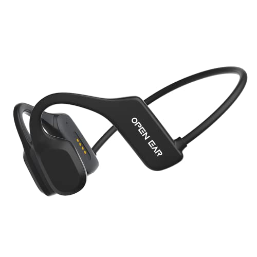 XIMAND Bone Conduction Headphones,IPX5 Open-Ear Wireless Bluetooth 5.3 Magnetic Charging with Mic, 6Hr Playtime, Waterproof Sweatproof Earphones for Sports, Running, Gym, Hiking, Cycling - Black