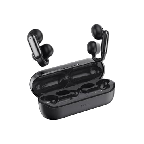 GenXenon Clip On Earbuds, Open Ear Clip Wireless Earbuds Bluetooth 5.4, Clear Voice Call, Sport Earphones with Charging Case, Built-in Mic, 35H Play Time OWS Open Ear Headphones for Fitness Running (Black)