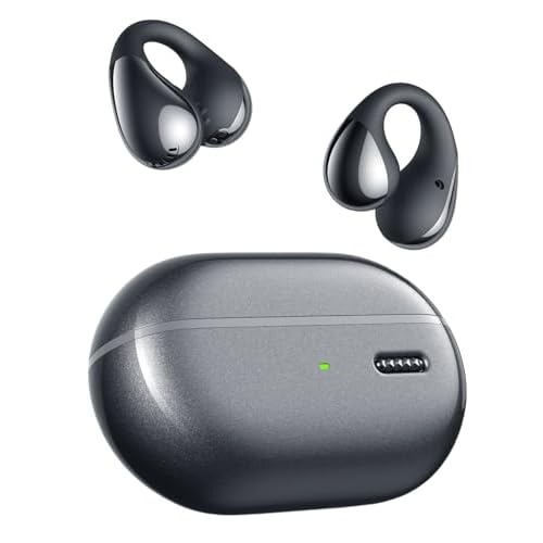 SoundPEATS PearlClip Pro Ear Ultra Open Ear Earbuds Wireless Headphones Bluetooth 6.0 Earphones Clip On Ear Buds with Mic, IPX5 Waterproof, 24 Hrs Play for Running Cycling Fitness Black
