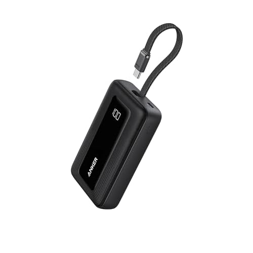 Anker Zolo Power Bank (2025 Upgraded Version), 20,000mAh 30W High-Speed Portable Charger with Built-in USB-C Cable, Battery Pack for iPhone 17/16 / 15 Series, Galaxy, and More