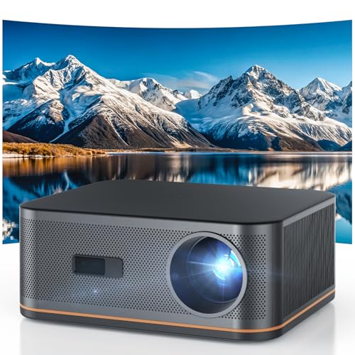 HAPPRUN 2000 ANSI 4K Decoding Projector with WiFi and Bluetooth, HAPPRUN Movie Home Theater with Auto Focus, 300'' Display for Indoor/Outdoor, Smart Proyector Compatible with Phone/TV Stick/PC/PS5 BLACK