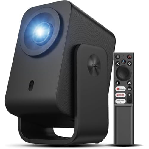 TCL C1 Smart Projector 4K Support, Compatible with Google TV, WiFi and Bluetooth, Auto Focus/Keystone, 1080P HDR10, Dolby Audio, 285° Rotation Mini Projector for Bedroom/Home Theater/Outdoor