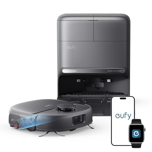 eufy C28 Robot Vacuum and Mop Combo,15,000 Pa Suction, HydroJet Always Fresh Roller Mop, Upgraded from X10 Pro, Zero-Tangle Design for Pet Hair, Auto Mop Washing&Drying, Self-Emptying&Refilling