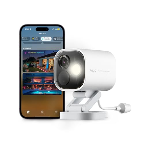Aqara 4MP Camera Hub G5 Pro PoE, True Color Night Vision Security Camera Outdoor, HomeKit Secure Video, Thread Border Router, Local Detection, Thread/Zigbee, Supports Alexa, Google, Smartthings, White White - PoE Version (Ethernet Supported, No Wi-Fi)