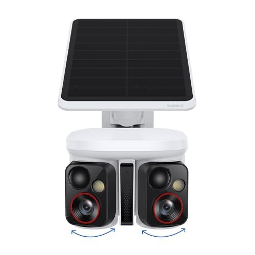 Baseus X1 Pro Dual-Tracking Solar Security Camera Outdoor Wireless, Dual 3K AI Cameras, 300&deg; Pan, Color Night Vision, 8&times; Zoom, Local Storage up to 512GB, IP65, No Subscription White