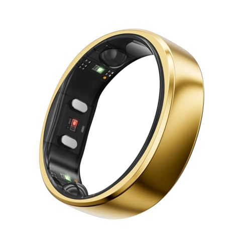RingConn Gen 2, World’s First Smart Ring with Sleep Apnea Monitoring, No APP Subscription, 12-Day Battery Life, Stress/Heart Rate/Women's Health Tracker, Android & iOS Compatible (Gold, Size 9)