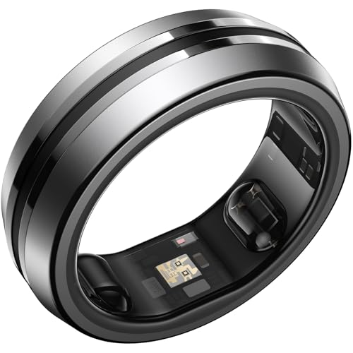 RENPHO Lynx Smart Ring-All Day Sleep & Activity Tracking, Includes Charging Case, Gifts for Men, 7-Day Battery Life, Subscription-Free App for iOS & Android, Size Before You Buy (Silver, Size 11)