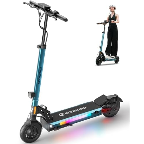 ECOROAD Electric Scooter for Adults, Up to 25MPH, 25-30 Miles Range, 330LBS Load, Off-Road Tires, RGB Lights & APP Control