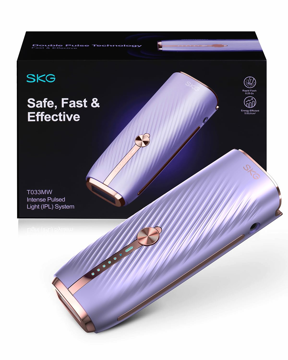 SKG Laser Hair Removal Device for Women Men, At Home Painless IPL Hair Removal with Infinite Flashes, Dual-Pulse, 25 Minutes Rapid Hair Removal, IPL System for Facial Legs Arms Bikini Line Whole Body