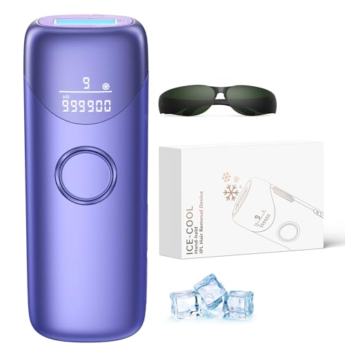 Ubroo Laser Hair Removal with 5℃ Ice Cooling,Hand-held Hair Removal Device IPL Hair Removal for Women and Men,Reduce Hair Regrowth,Full Body Use for Legs,Bikini,Armpits(Purple)