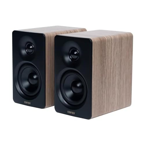 Edifier M60 Multimedia Speaker Bluetooth 5.3, 66W RMS, Hi-Res Audio & Hi-Res Wireless Audio, LDAC,3" Mid Bass & 1" Tweeter, USB-C & Aux Inputs, Compact Desktop Speaker &ndash; Classic Oak