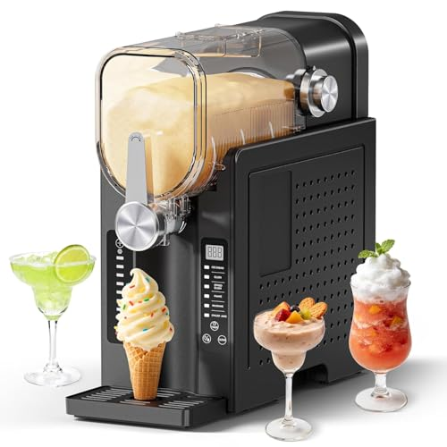 NEOISM Slushie Machine, No Ice Needed Slushy Maker for Home, Real-Time Temp Display, Frozen Drink Maker with 6 Preset Programs for Ice Cream, Frapp&eacute;s, Milk Shake and More, Black, 1 Pack+6Modes