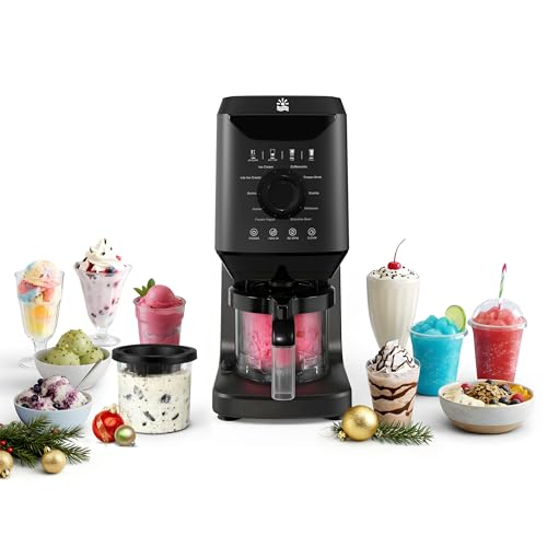 OYLUS 12-in-1 Ice Cream Maker Machine – 11 Preset Programs & Self-Cleaning Frozen Yogurt Maker for Gelato, Slushies, Milkshakes, Sorbet & Mix-ins, Comes with 2 Pint Containers for Home & Office CE0237
