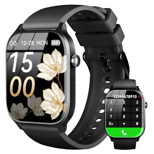 paybay Smart Watch for Men Women- Answer/Make Call, 2024 IP68 Waterproof Fitness Tracker Watch with Heart Rate Monitor Sleep Step Counter Activity Smartwatch for Samsung Andriod iPhone iOS Compatible 1.83 Black