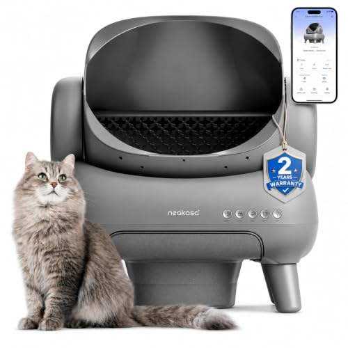 Neakasa M1 Plus Open-Top Self-Cleaning Cat Litter Box, 360&deg; Safety Sensors, Advanced Odor & Leak Control, Automatic for Large & Multi-Cat Homes, Litter Mat & 2 Rolls Refill Bags Included