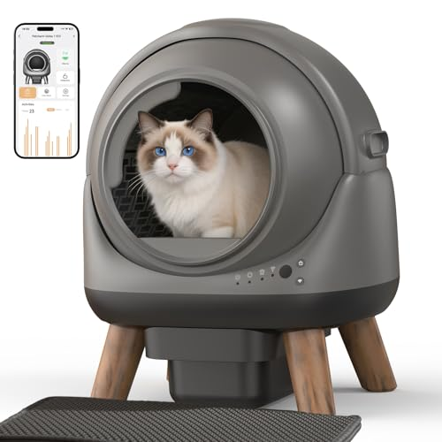 Zoiecu Self Cleaning Litter Box, Zoiecu G1 Automatic Smart Kitty Litter Box with WiFi APP Control, Odor-Free, Safety Includes Trash Bags