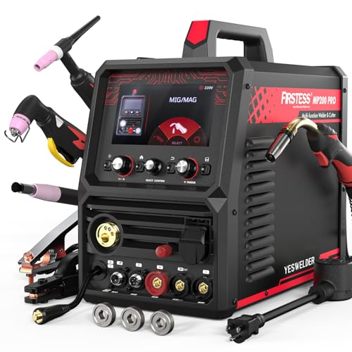 YESWELDER 12-in-1 Welder & Plasma Cutter Combo, 120V/240V MP200-PRO | MIG/Flux Core/HF TIG/Lift TIG/CUT/STICK/Spot/Clean/Spool Gun and 3 Pulsed modes, multi-process powerhouse, 7" LCD display