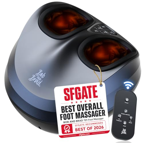 BOB AND BRAD Foot Massager Machine with Heat, FSA Shiatsu Foot Massager for Plantar Fasciitis & Neuropathy with Kneading & Compression HSA Eligible, Cordless Remote Control, Gift for Family, Size 14