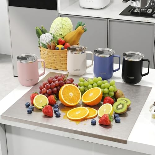 TAZTIR Fruit Cutting Board & Stainless Steel Insulated Coffee Mug Set