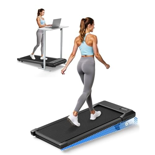 Superun Walking Pad with 6% Incline, 2.5HP Treadmill, 0.6-3.8 MPH, 300 lbs