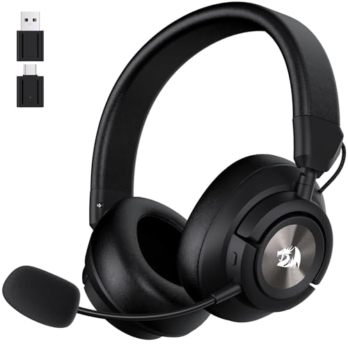 Redragon H889 Wireless Gaming Headset, 4-in-1 (2.4G/BT/USB/3.5mm), 51H Battery & Play-While-Charging, 7.1 Spatial Audio & 53mm Drivers, Detachable Mic, Multi-Platform Headphone for PC/PS5/NS/Mobile
