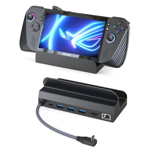 Maxonar Docking Station 4K@120Hz for ROG Ally X/Steam Deck OLED/Legion Go (S) /MSI Claw, 6-in-1 Steam Deck Dock with HDMI 2.1, 3*USB-A 3.0, Gigabit Ethernet, 100W Charge for Steam Deck LCD