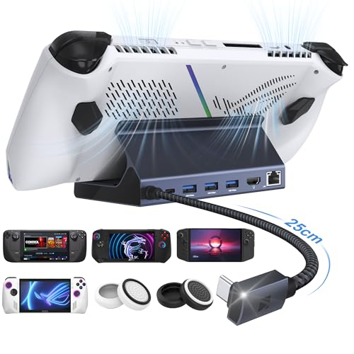 iVANKY 4K@144Hz/ 4K@120Hz HDMI 2.1 ROG Ally Dock, 8-in-1 Aluminum Docking Station for Steam Deck OLED & ROG Ally X, 100W PD Charge, 1Gbps Ethernet, 3 USB 3.0, Pro Gaming Stand Hub (No PD Adapter)