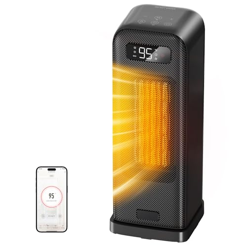 FLANUR Space Heater for Indoor Use, 1500W Smart Electric Heater, Black