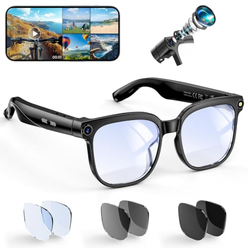 OHO AI Smart Glasses, Photochromic Z87.1 Open‑Ear Bluetooth Sunglasses