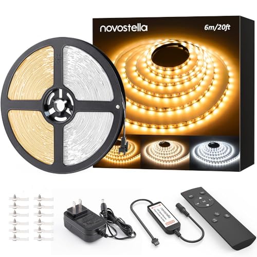 NOVOSTELLA 20ft Tunable White LED Strip Lights Dimmable 3000K-6500K 24V with Remote