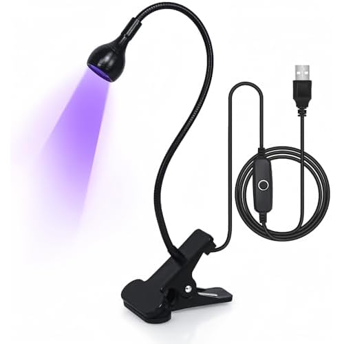 mlogiroa UV Nail Lamp for Gel Nails Gooseneck Nail Dryers Flash Cure | 365+395nm 4 Brightness Levels 32 cm USB-Powered Mini Nail Light for Gel Nail Tips and Home Salon DIY Travel