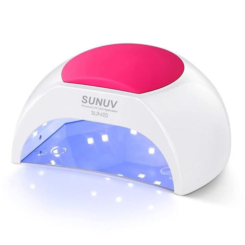 SUNUV UV Light for Gel Nail, Professional UV LED Nail Lamp SUN2C Rose | 4 Timer Settings, 33 LEDs, Fast Curing Lamp, Auto Sensor, Removable Base, Compatible with All Gel Polish, Home & Salon Use