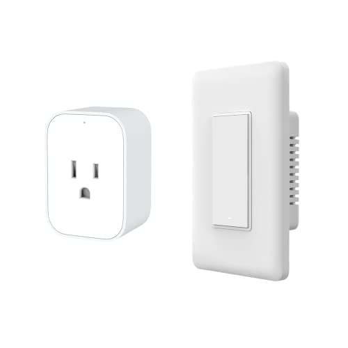 Aqara Smart Plug Plus Smart Light Switch (With Neutral, Single Rocker), with Energy Monitoring, Scheduling and Voice Control, Compatible with Alexa, Google Assistant, IFTTT, and Apple HomeKit