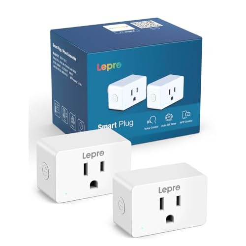 Lepro P1 Smart Plug Mini 15A, Smart Home Wi-Fi Outlet Plug, Compatible with Alexa & Google Assistant, APP Control, Safety Lock, Timer & Group Controller, 2.4G WiFi Only, UL & FCC Certified, 2 Pack