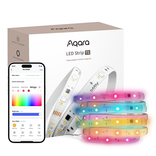 Aqara LED Strip T1,6.5FT RGBIC Cuttable LED Strip Lights Matter Over Bridge