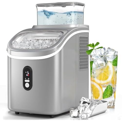 Electactic Countertop Ice Cube Maker Machine with External Water Tank,16Pcs/5Mins,34Lbs/Day,2 Ways to Add Water,Portable Compact Small Ice Maker with Self-Cleaning,Perfect for Home/Kitchen/Camping/RV