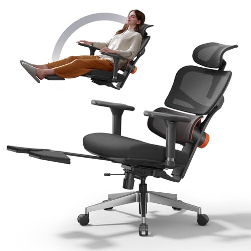 Newtral Mesh Ergonomic Office Chair, Auto-Following Adaptive Lumbar Support, 4D Soft Armrest & 2D Rotatable Headrest, 96&deg;-136&deg;Lockable Recline Swivel Desk Chair, Home Office Gaming ChairGaming Chair