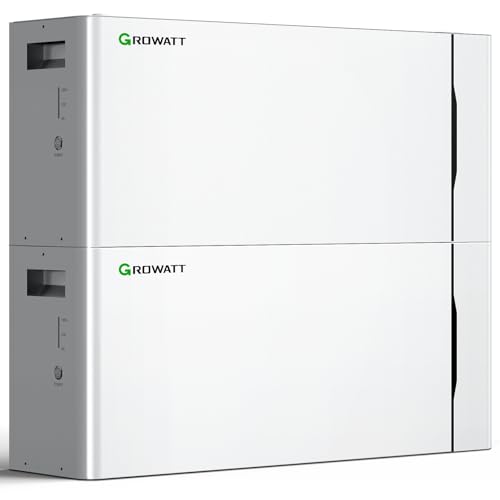 GROWATT 48V 100Ah LiFePO4 Lithium Battery, 5120Wh Expandable to 40kWh, Home Energy Storage Off‑Grid Solar Battery, Whole House Backup On‑Grid Off‑Grid Power System, UL1973 UL9540A Certified (2PCS