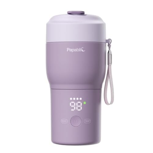 Papablic Portable Baby Bottle Warmer Pro for Travel (Lilac Purple)